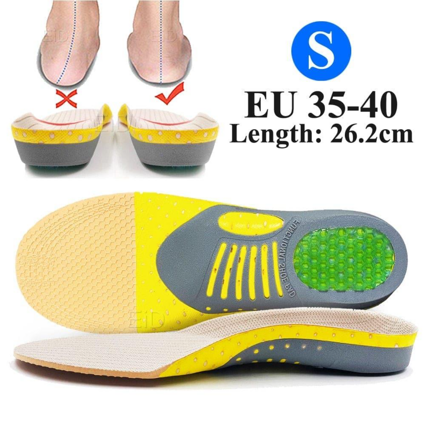 2-Piece Premium Orthotic UK Gel Insoles | Orthopedic Support for Flat Feet & Foot Health